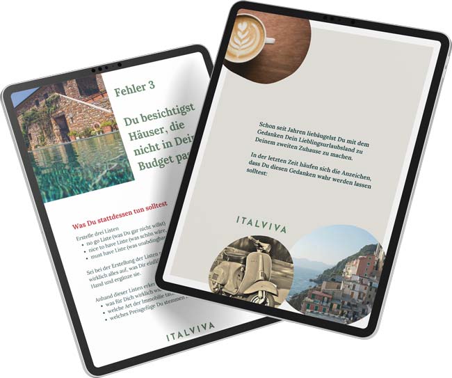 Fehler beim Hauskauf in Italien vermeiden. Mockup